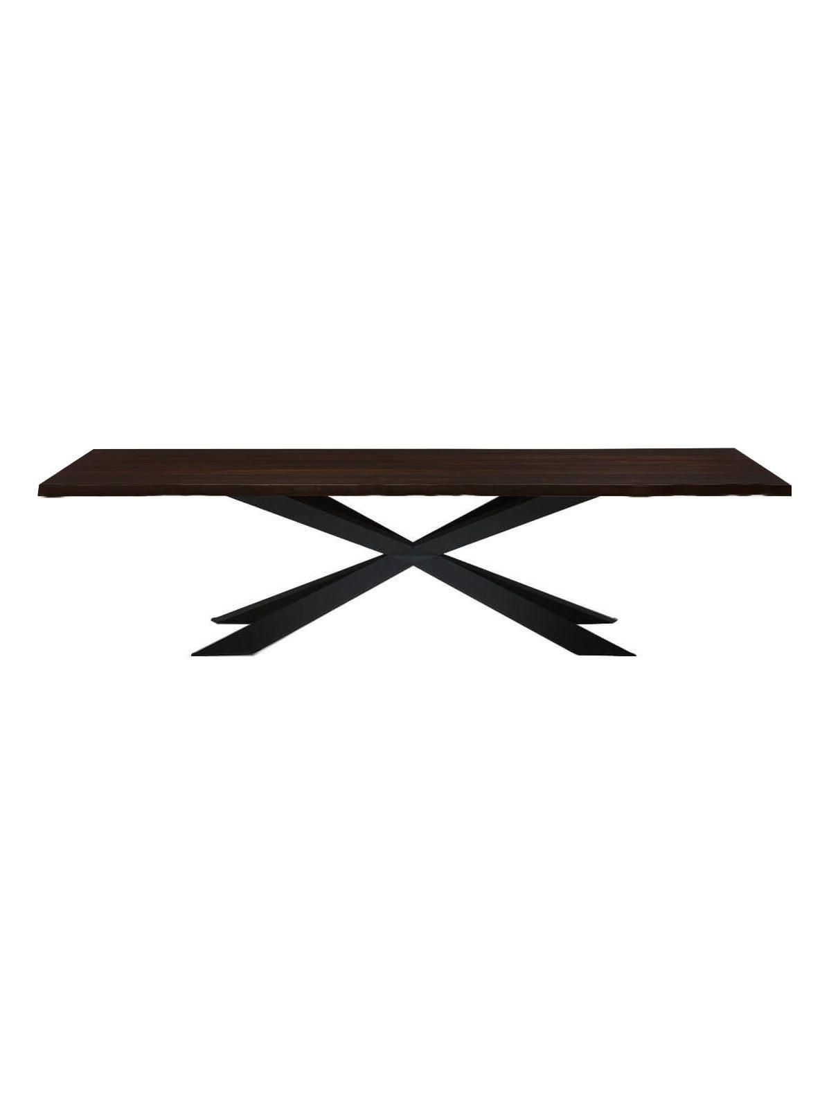 Spyder Wood Table - L. 240 - Burned Oak/Graphite Base