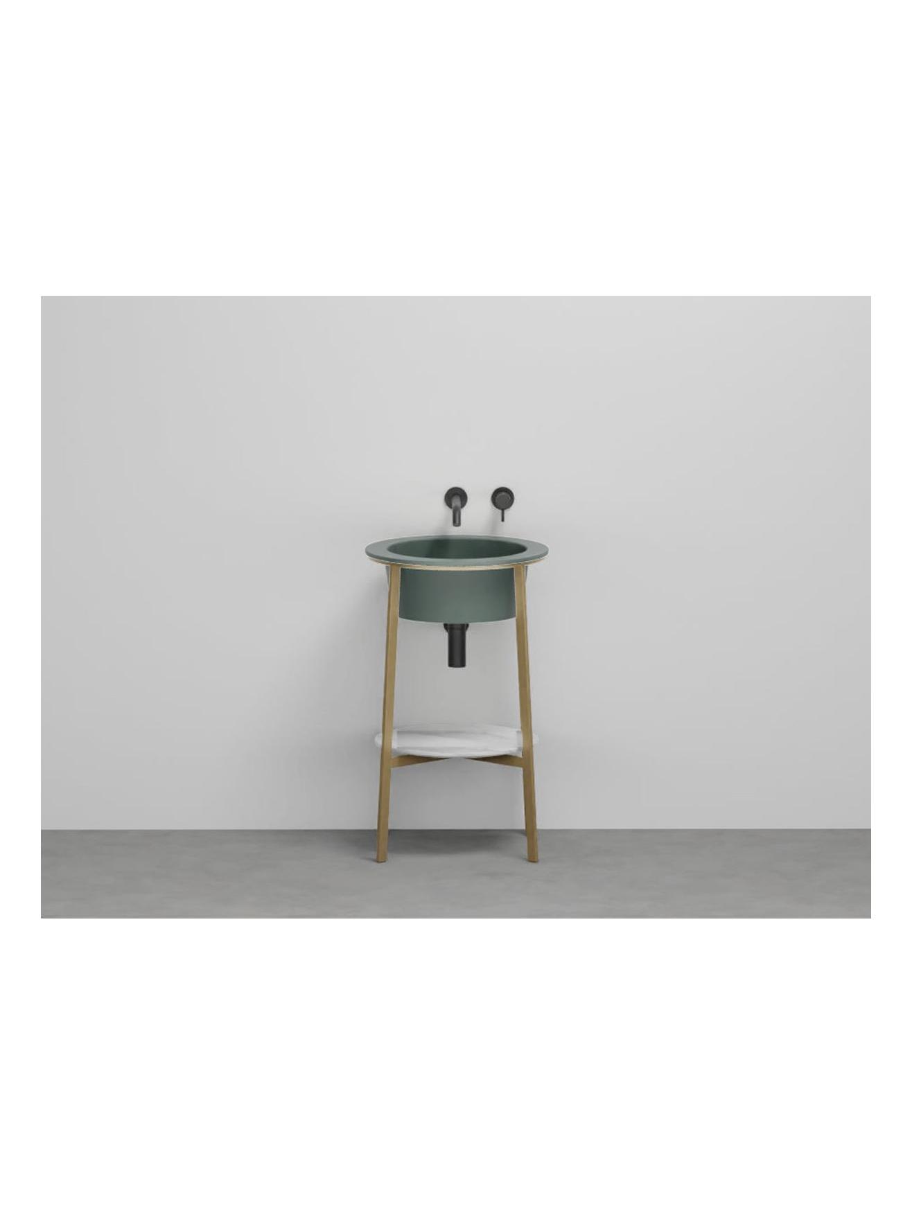 Catino Tondo Washbasin Composition - Le Terre di Cielo Muschio