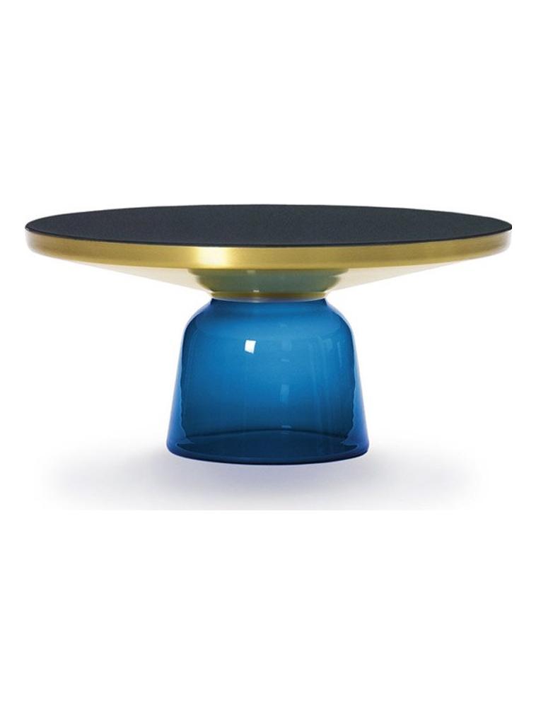 Bell Coffee Table Sapphire Blue/Brass and Crystal Black