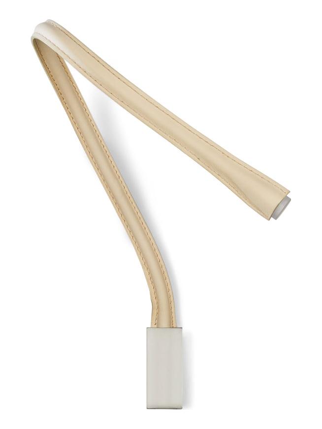 Flexiled Wall Lamp-90 cm-Without Switch-Ivory Leather-Satin Nickel