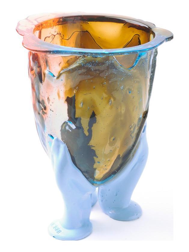 Amazonia Vase S - Clear Ruby, Clear Light Blue, Clear Brown And Matt Pastel Blue