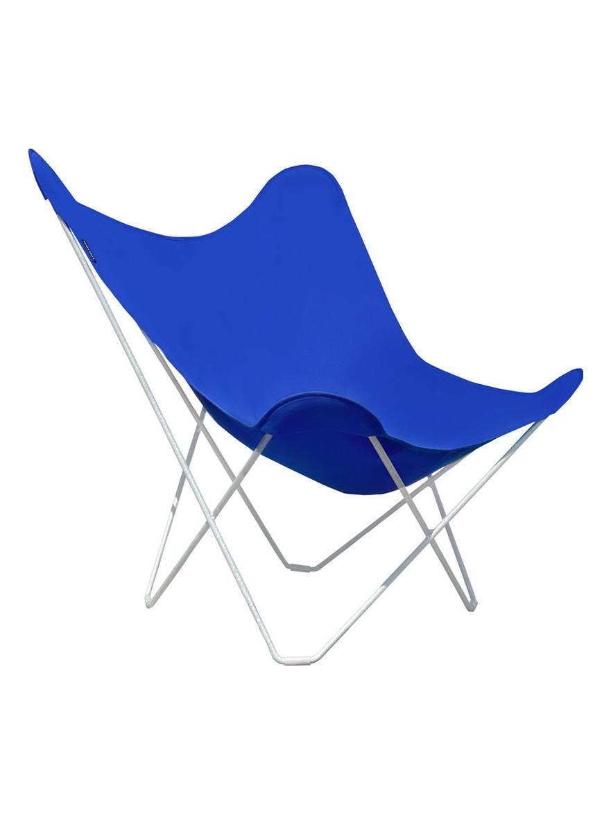 Butterfly Chair Outdoor Sunbrella Sunshine Mariposa - Chrome Frame-Blue