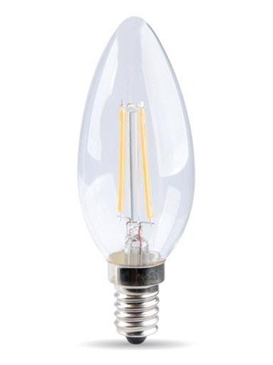 Daylight LED Bulb Olive E14 4W 2700K 440lm Clear