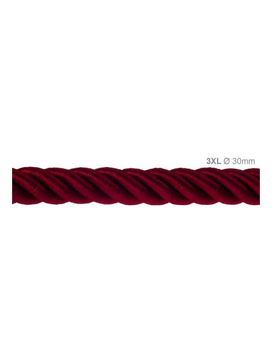 Electric Cable XL Glossy Bordeaux Cord 3x Spiral Braided Twisted