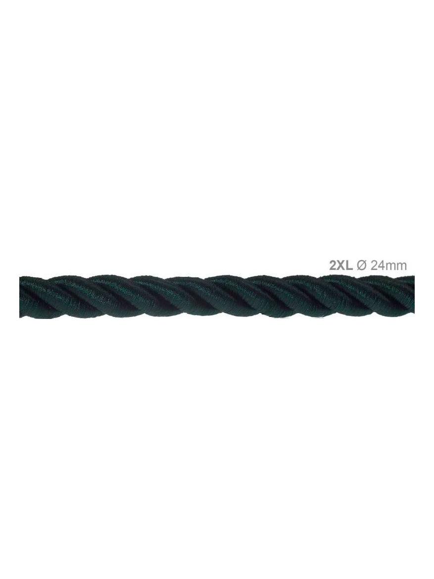 Electric Cable XL Glossy Dark Green Cord 3x Spiral Braided Twisted