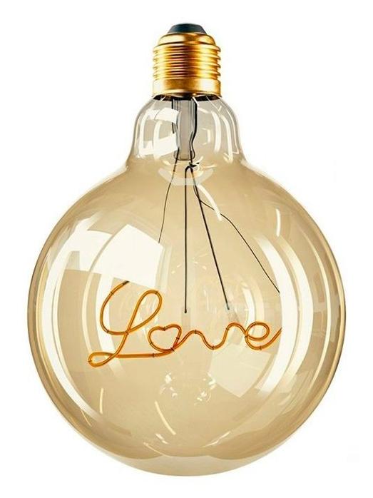 LED Curved Vintage Lamp Globe D125 LOVE E27 5W Amber Dimmer