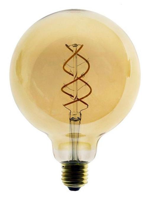 LED Curved Vintage Lamp Globe D125 Spyral E27 5W Amber Dimmable