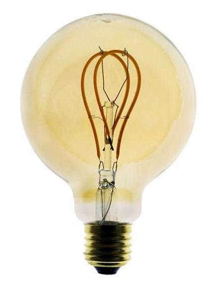 LED Curved Vintage Lamp Globe D95 E27 5W Amber Dimmable