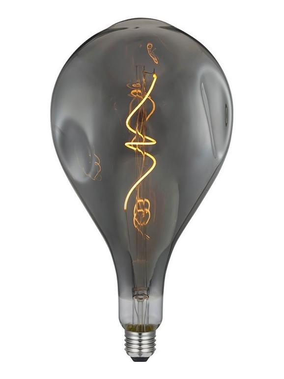 LED Curved Vintage Lamp Globe XL A165 BUMPED E27 5W Smoky Gray Dimmer