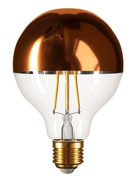 LED Lamp Globe D95 Copper half sphere E27 7W 2700K 806lm Clear Dimmer