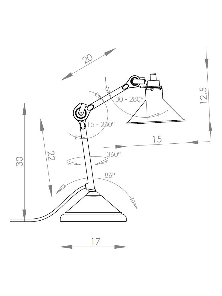 N°207 Satin Black Table Lamp