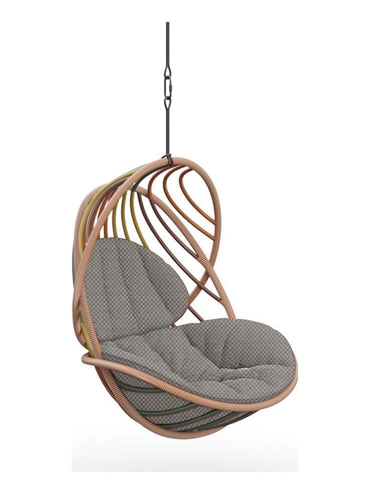 Kida Hanging Lounge Chair - 170 Glow Touch / Cushion 472 Natural Taupe
