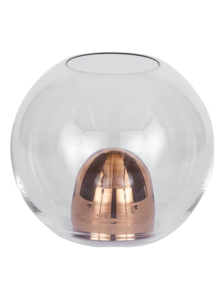 Flower Bullet Vase Clear/Gold 