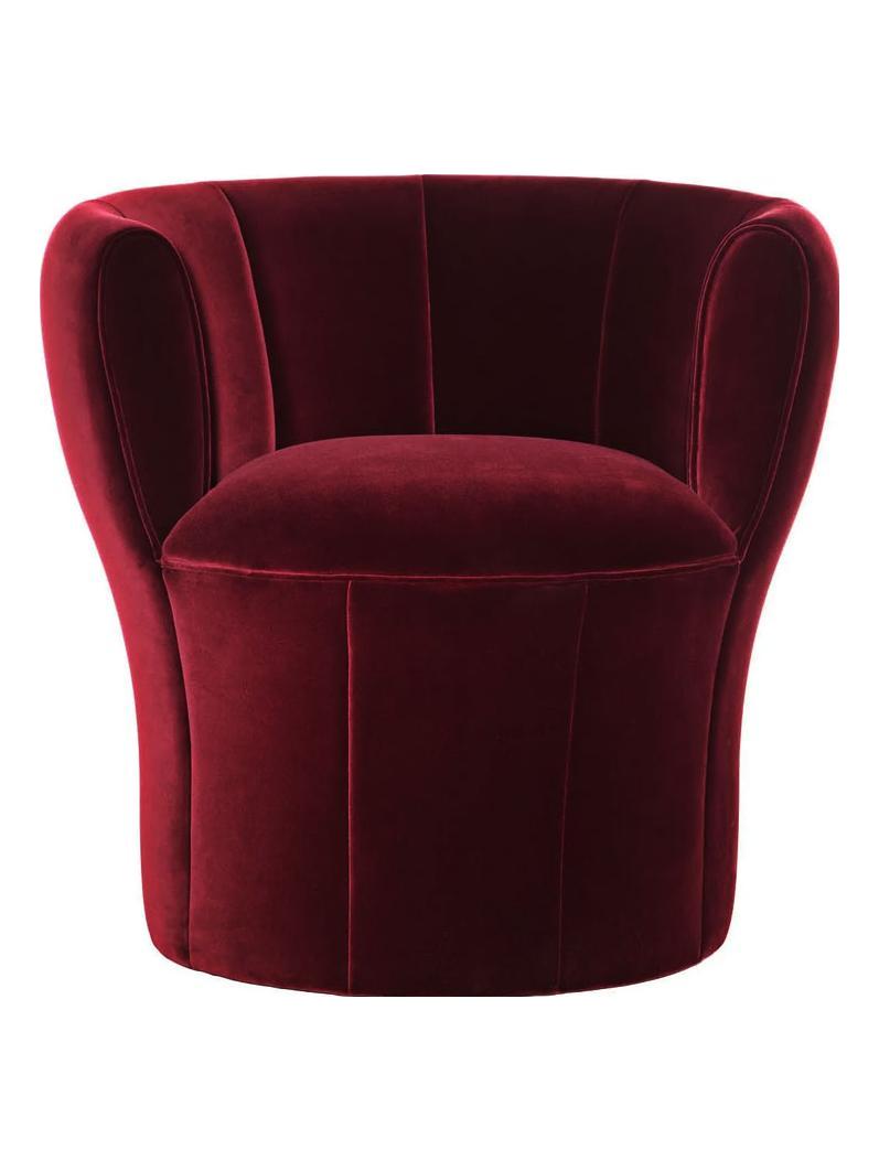 Lisa Armchair - Velvet Loira 038 Dark Red