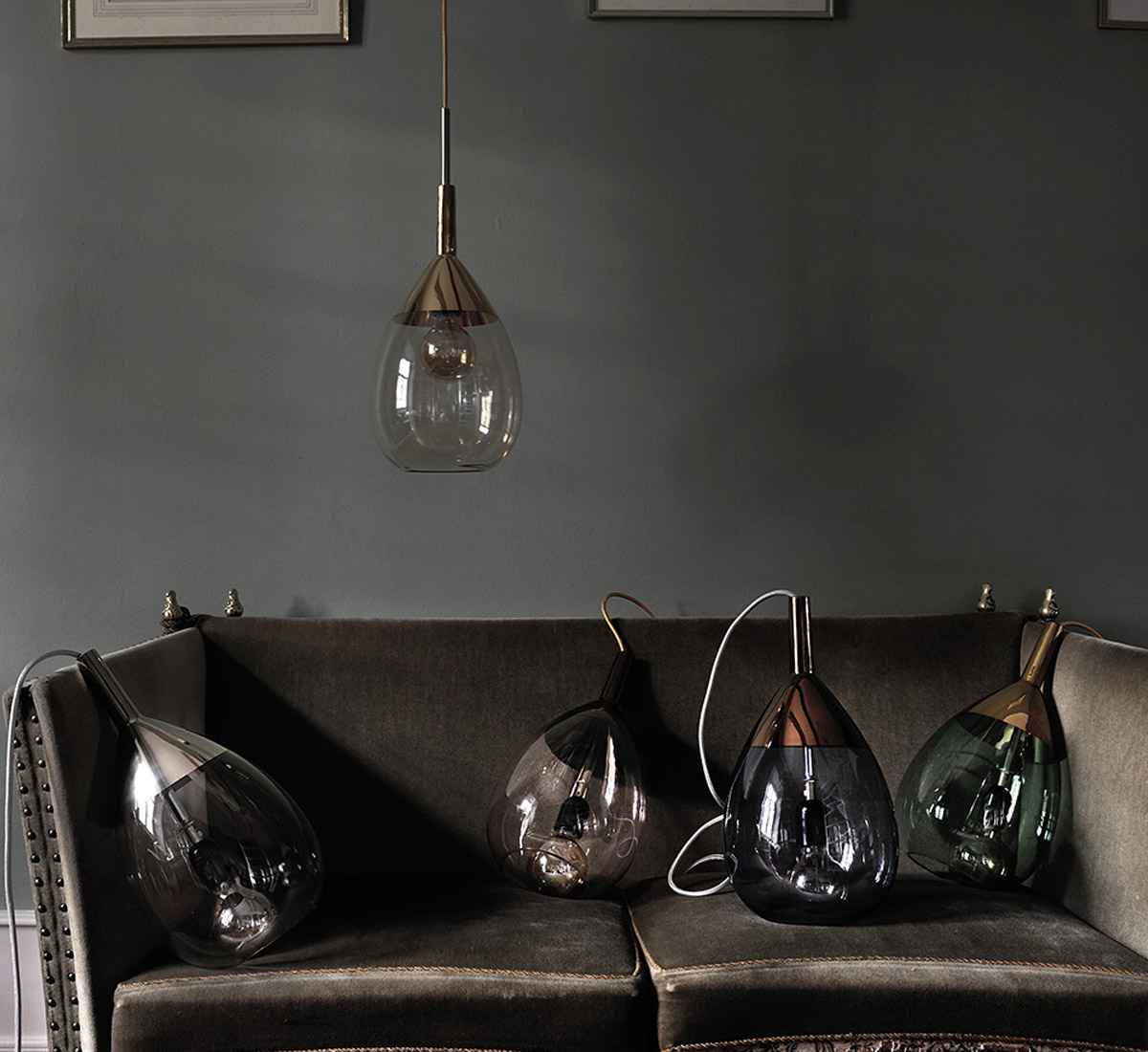 Lute Pendant Lamp Ø. 22 Smokey Grey Platinum