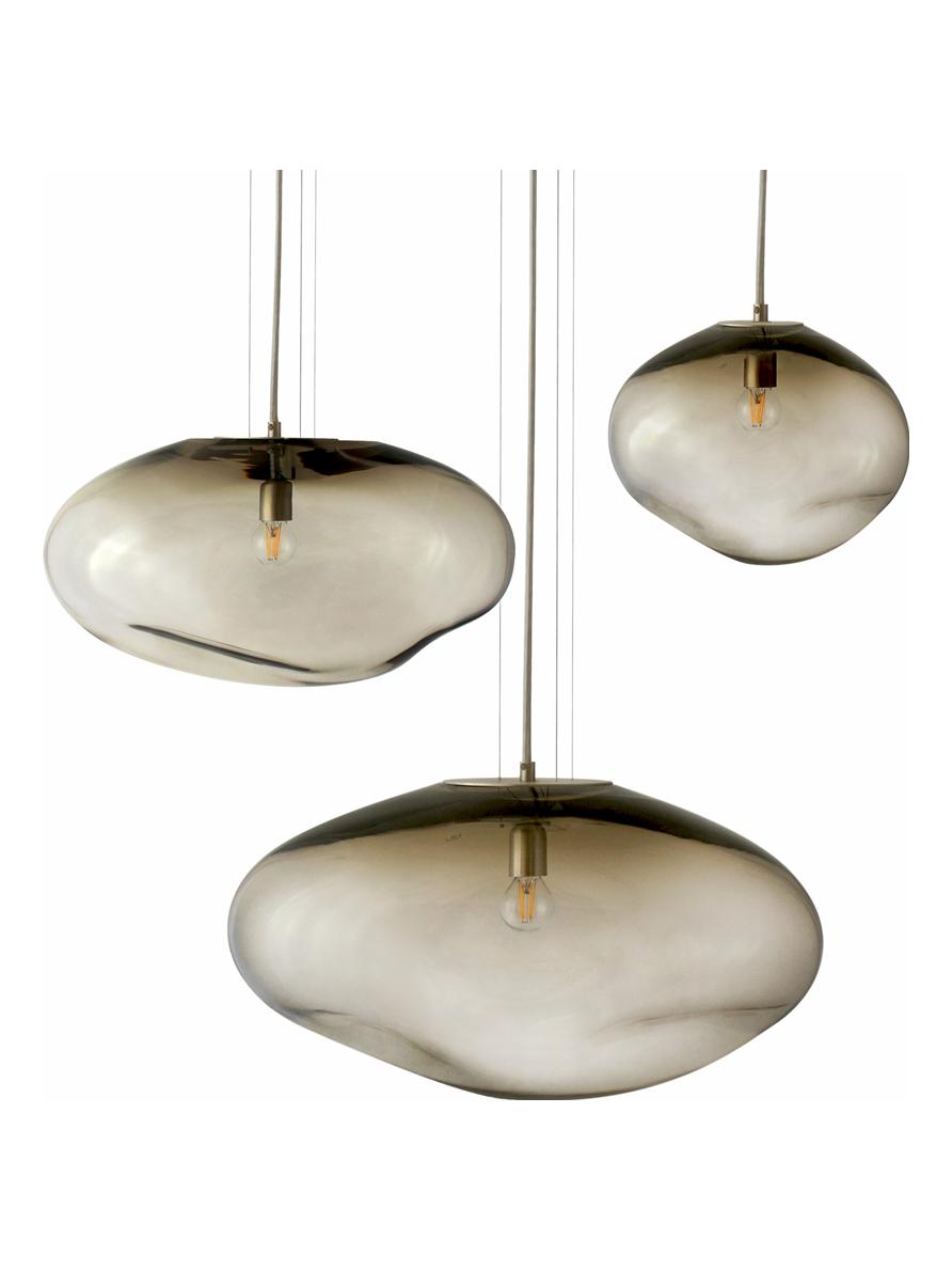 Haumea Amorph Silver Smoke Composition Suspension Lamp