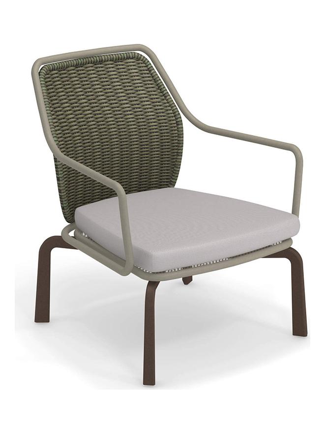 Cross Armchair - Structure 37 Grey/Green - Cushion 900/71 Small Weft White