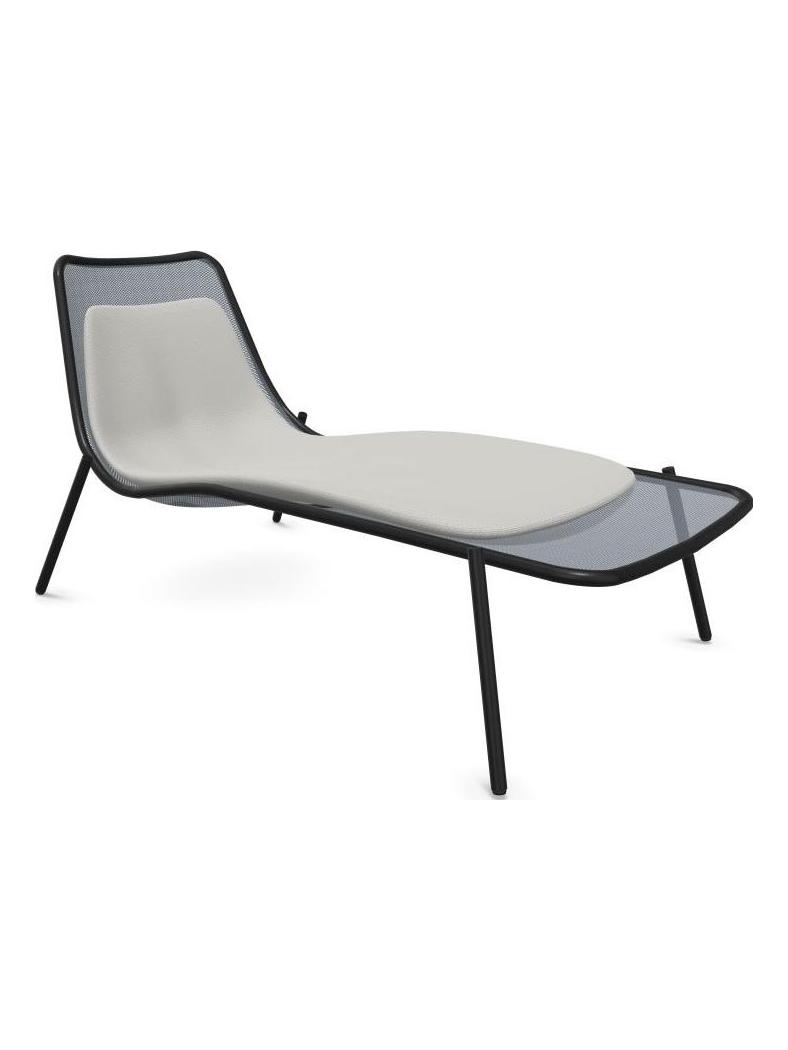 Round Sunbed with Cushion - Black / 900-71 White