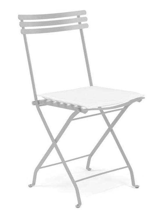 Flower Folding Chair - White + Ivory Cushion