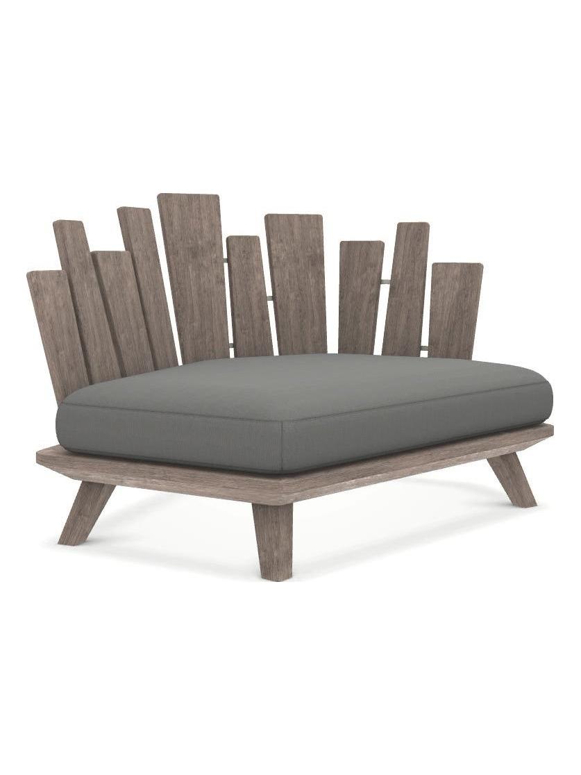 Rafael Lounge Armchair Left - Pickled Teak / Hydro Grey + Cover