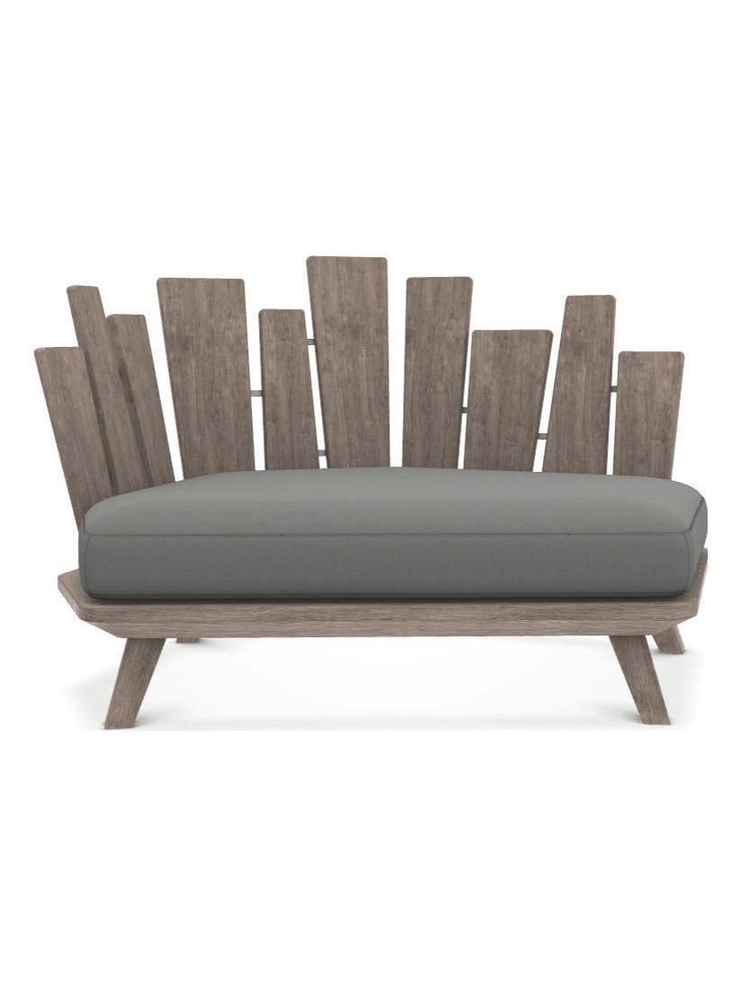 Rafael Lounge Armchair Right - Pickled Teak / Hydro Grey + Cover