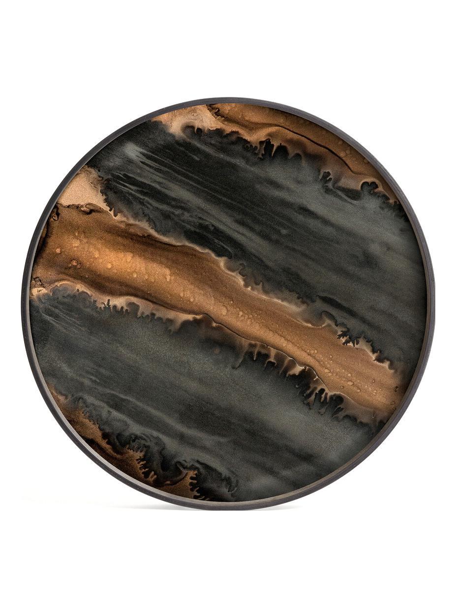 Organic Glass Valet Tray L - Round / Bronze