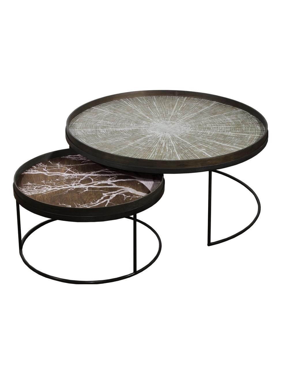 Round Tray Coffee Table XL Set of 2 pcs
