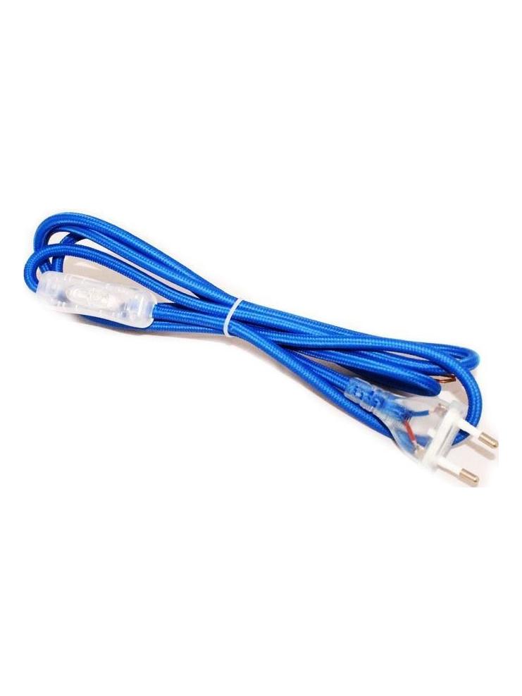 Bipolar Cable 200 cm 250V 2A Plug with Switch Blue