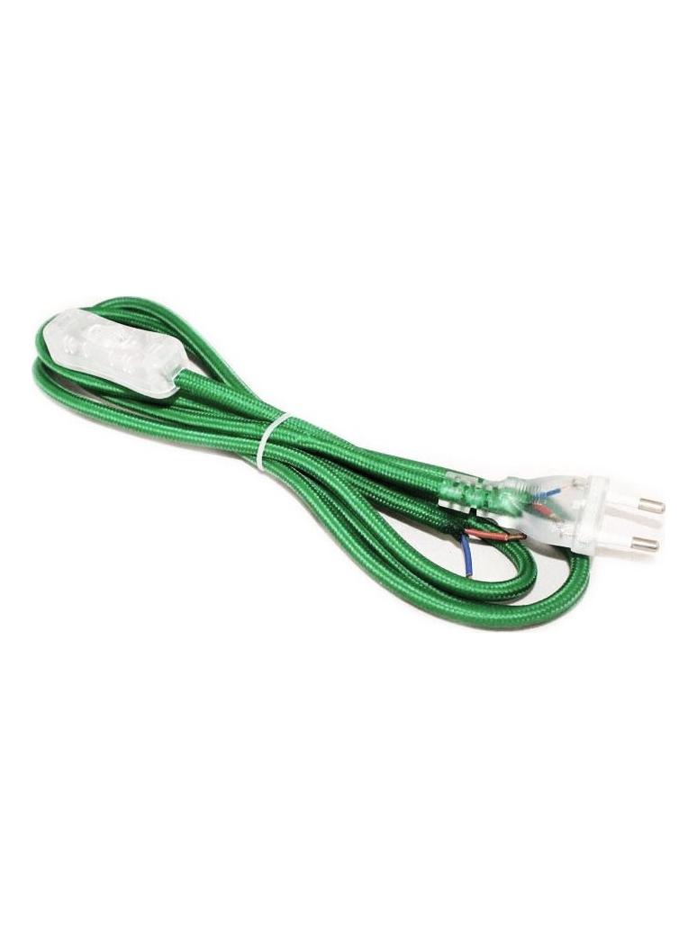 Bipolar Cable 200 cm 250V 2A Plug with Switch Green