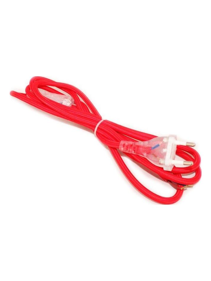 Bipolar Cable 200 cm 250V 2A Plug with Switch Red
