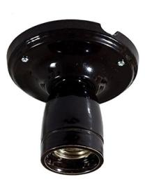 Black ceramic lamp with E27 lamp holder