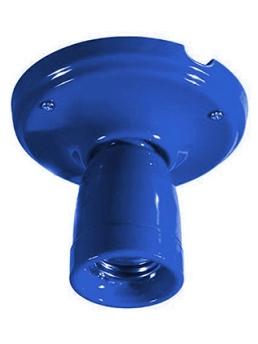 Blu ceramic lamp with E27 lamp holder