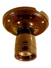 Brown ceramic lamp with E27 lamp holder