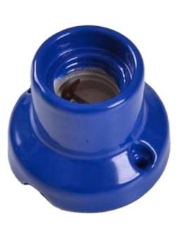 E27 Vintage Lampholder Porcelain Straight Base Blue Wall or Ceiling