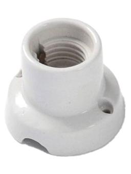 E27 Vintage Lampholder Porcelain Straight Base White Wall or Ceiling