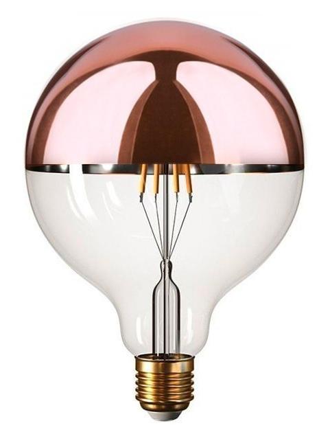 LED Lamp Globe D125 Copper Rose Half Sphere E27 8W 2700K Clear Dimmable