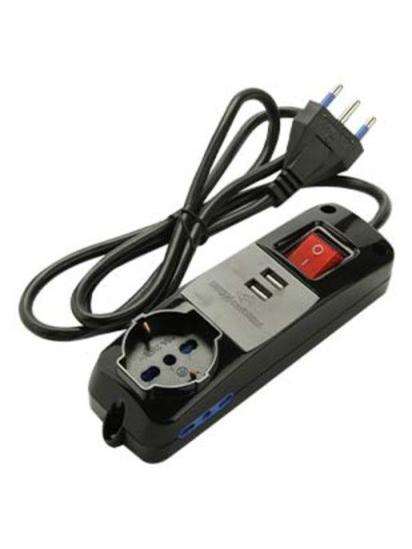 Multiple with 3 sockets and 2 USB ports