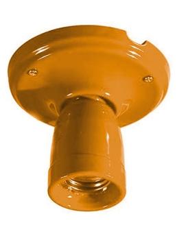 Orange ceramic lamp with E27 lamp holder