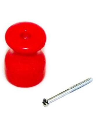 Porcelain Isolator Red with screw 22 x 16 mm