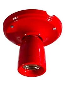 Red ceramic lamp with E27 lamp holder