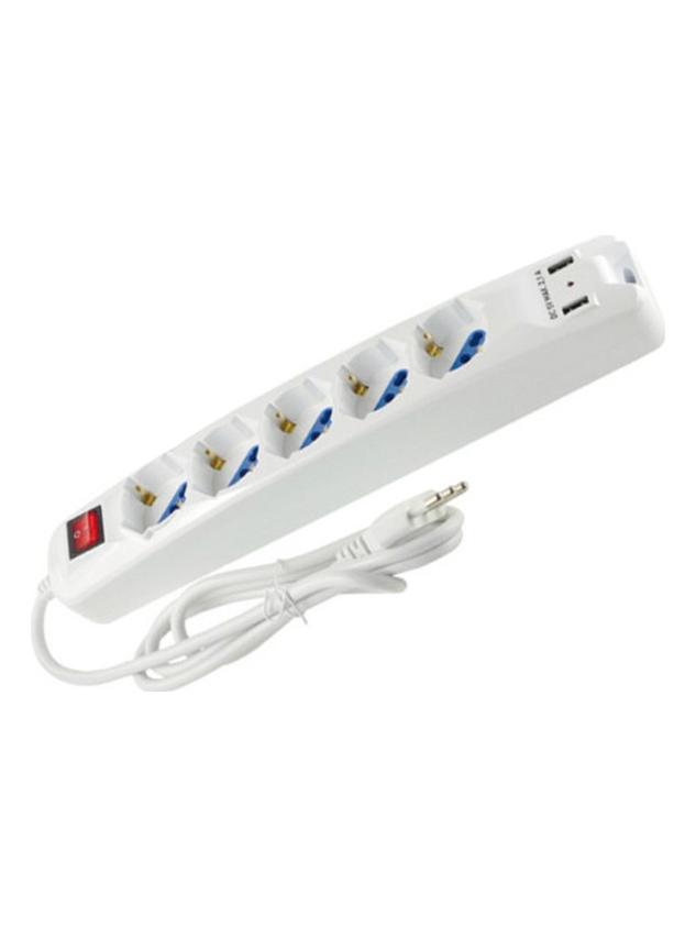 Table Multiple With Switch 5 Universal Plug Sockets 16A and 2 USB