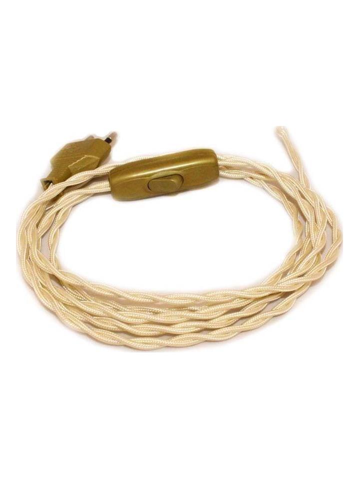 Twisted Cable 200 cm 250V 2A with Switch White