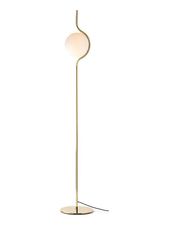 Faro LE VITA Floor Lamp Gold In Aluminum and Opal Crystal Diffuser