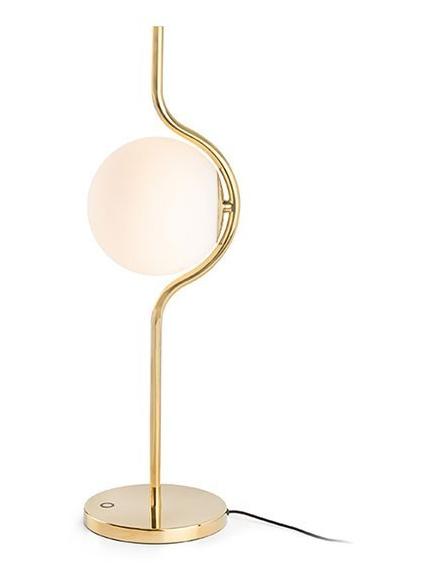 Faro LE VITA Table Lamp Gold In Aluminum and Opal Crystal Diffuser