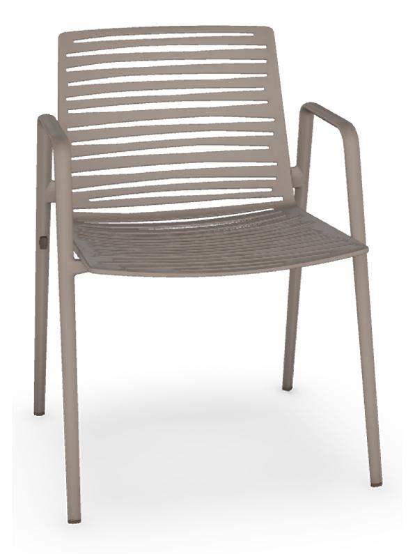 Zebra Chair with Armrests - Pearly Gold