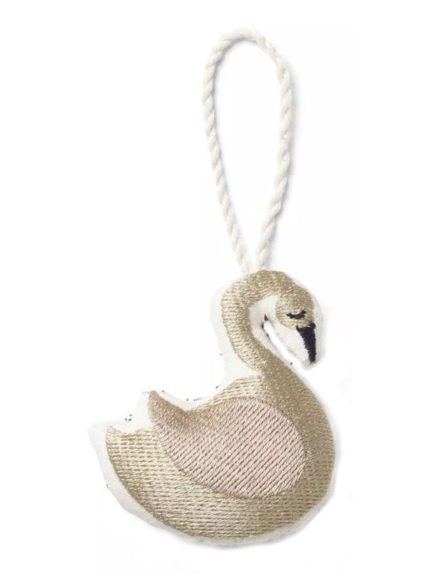 Copenhagen Embroidered Ornament - Swan