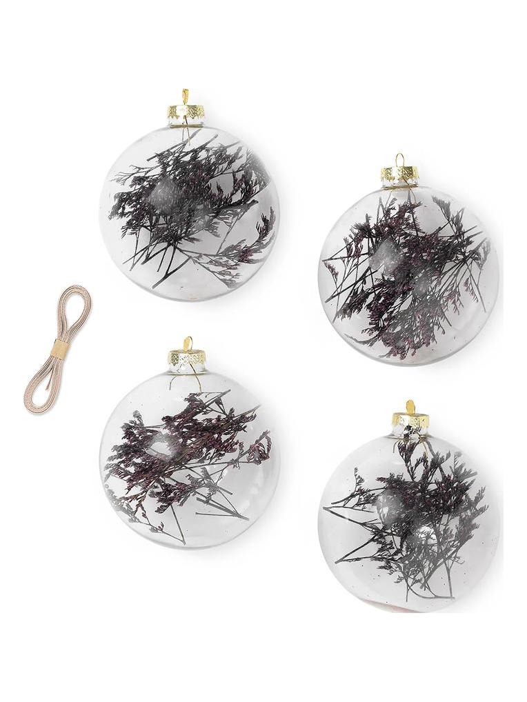 Flora Ornaments L Purple - Set of 4