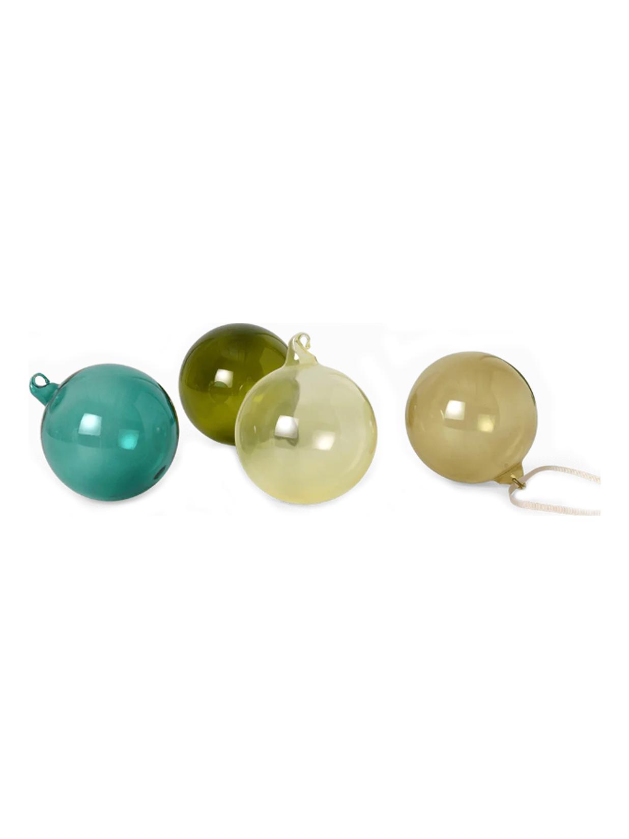Glass Baubles Sphere Mixed Dark L - Set of 4
