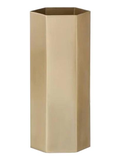 Hexagon Vase H. 18 cm - Brass