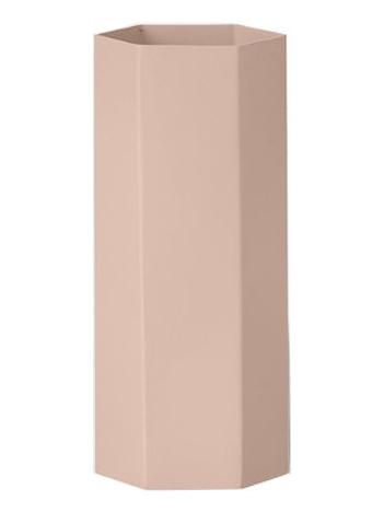 Hexagon Vase H. 18 cm - Pink